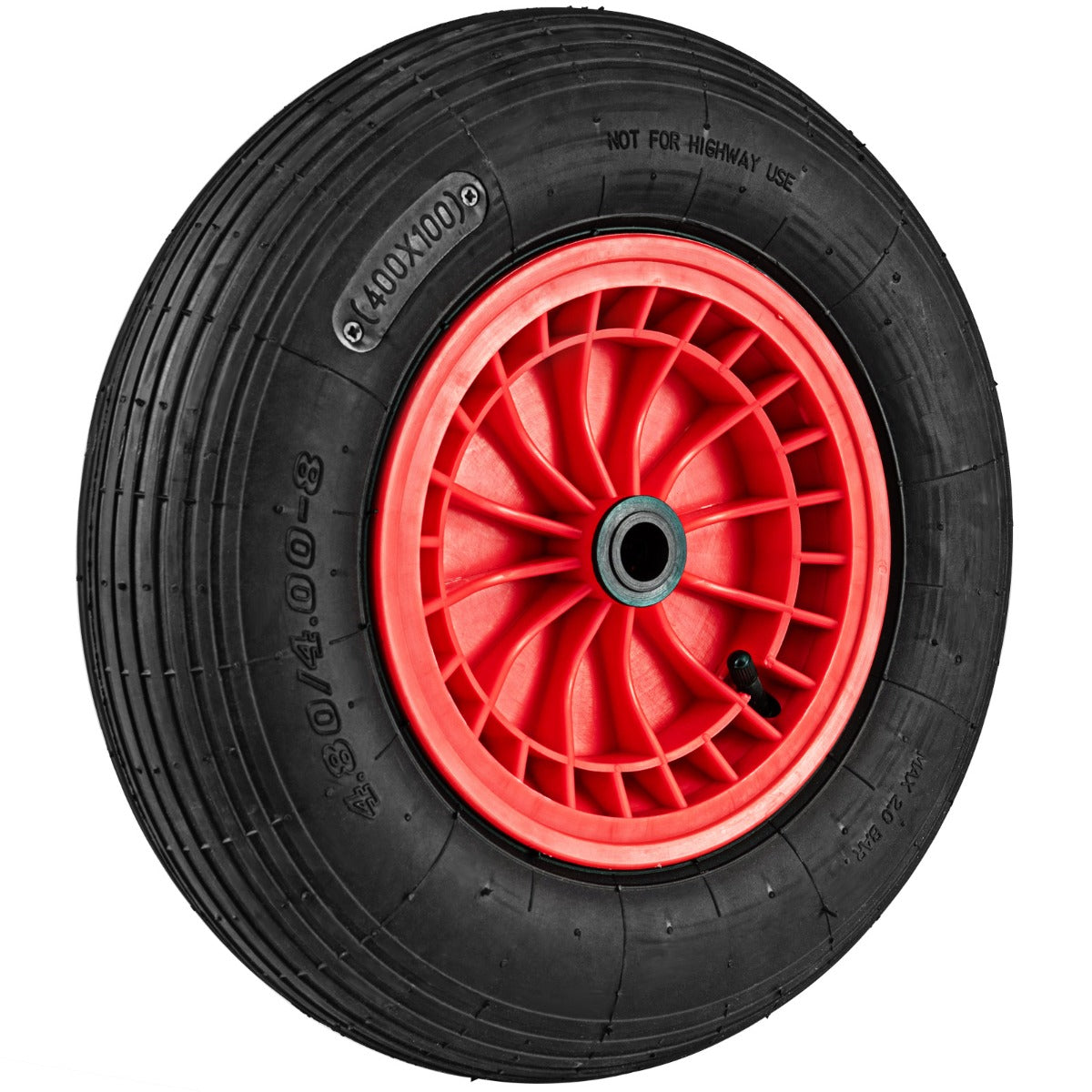 Livsk costway 4 80 4 00 8 handkarband en wiel 40 cm rubberen wiel met 2 cm lager en 88 cm naaf 1 stuk