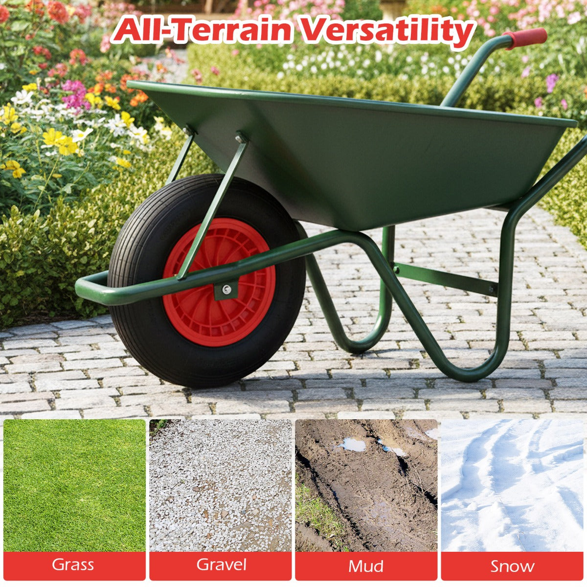Livsk costway 4 80 4 00 8 handkarband en wiel 40 cm rubberen wiel met 2 cm lager en 88 cm naaf 2 stuks 6 2