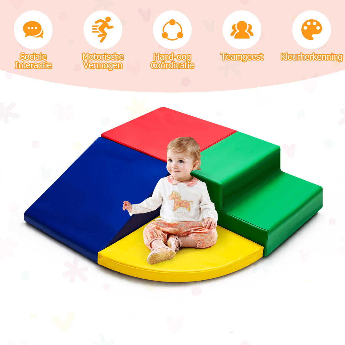 LIVSK Peuter Hoek Klimmer - Educatieve Speelset - Veilig EPE-schuim - Lichtgewicht en Duurzaam - Voor Thuis en Crèche - Zoals