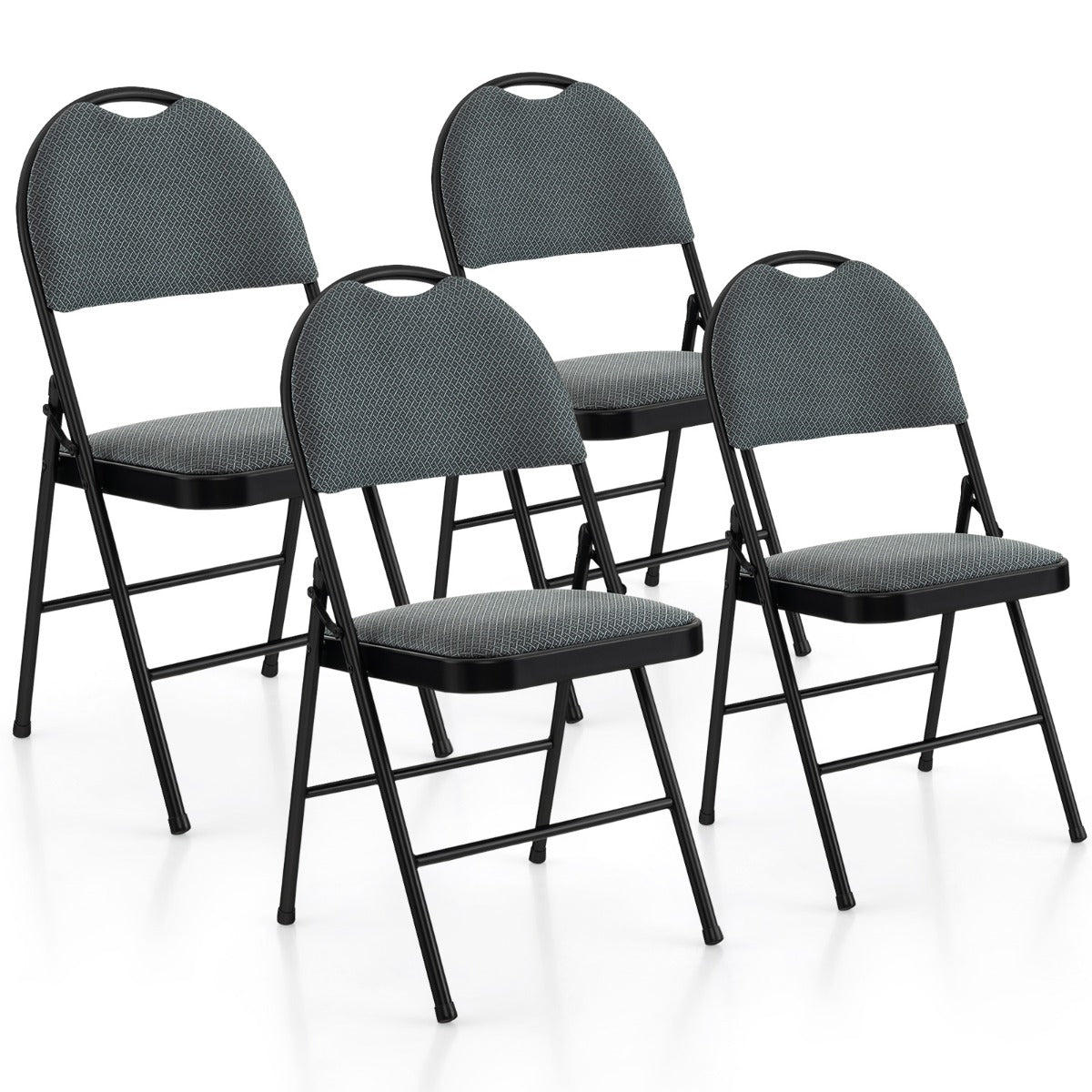 LIVSK Klapstoelenset - Ergonomische Rugleuning - Inklapbaar - Maximaal 120 kg - Voor School en Tuin - Grijs