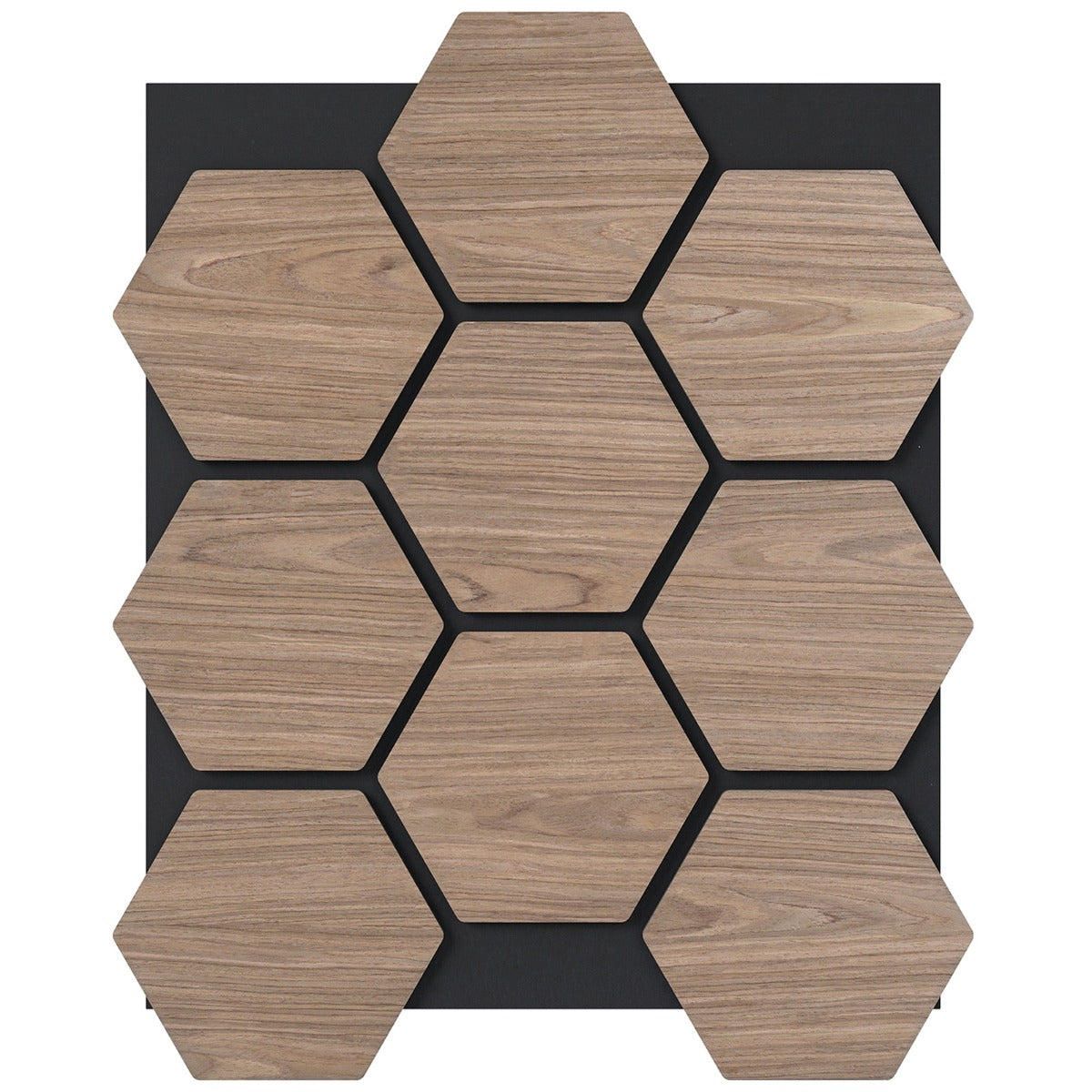 Livsk costway 4 delige set geluidsabsorberende wandpanelen 81 x 66 cm bestaande uit 9 zeshoekige houten panelen 1 1
