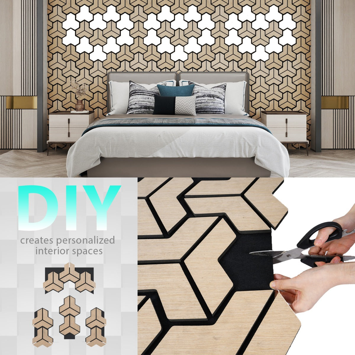 Livsk costway 4 delige set geluidsabsorberende wandpanelen 83 x 65 cm akoestische wandpanelen 4