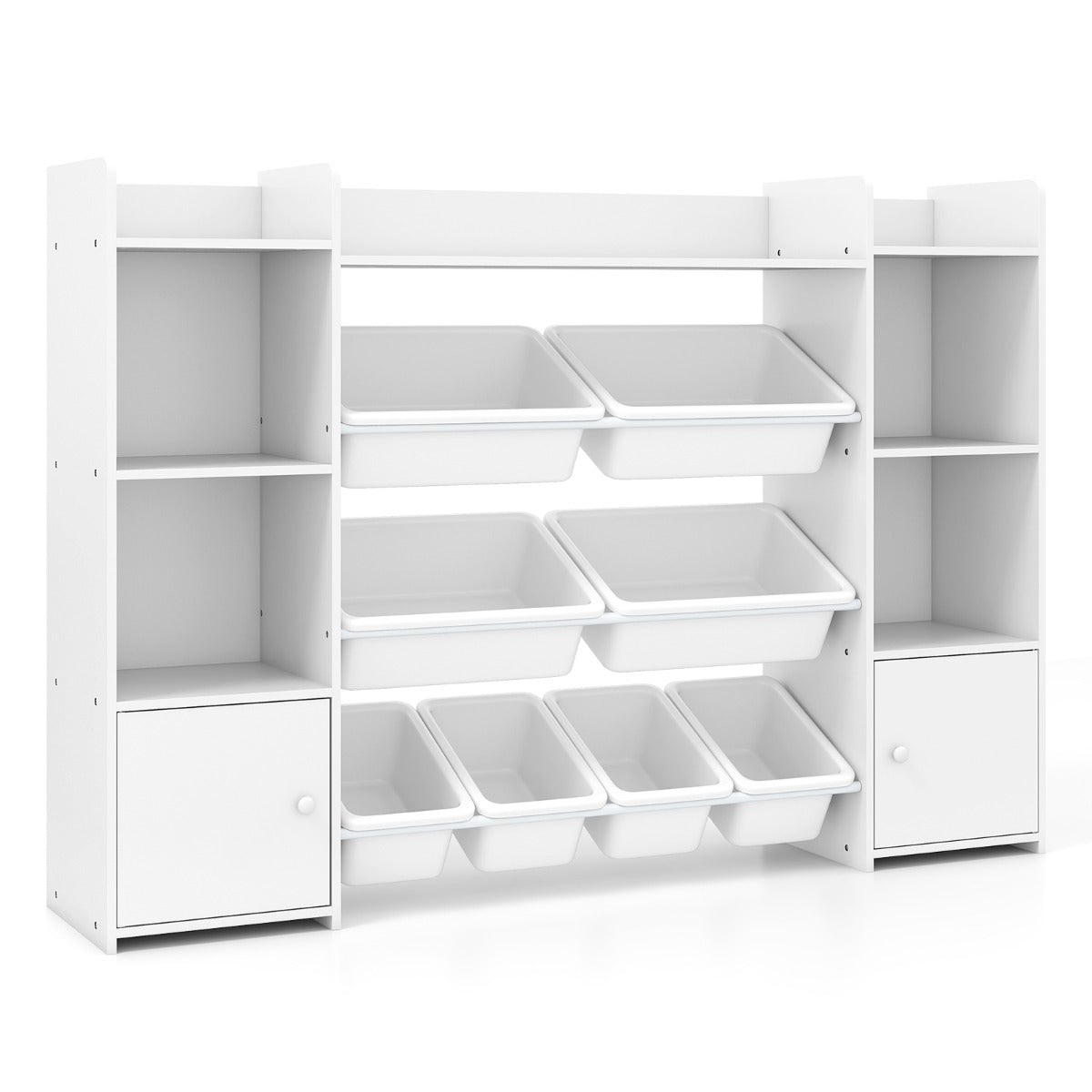 LIVSK Kinderboeken - en Speelgoedopbergkast - 8 Uitneembare Containers - Veilig en Kindvriendelijk - Organisatie voor Kinderen
