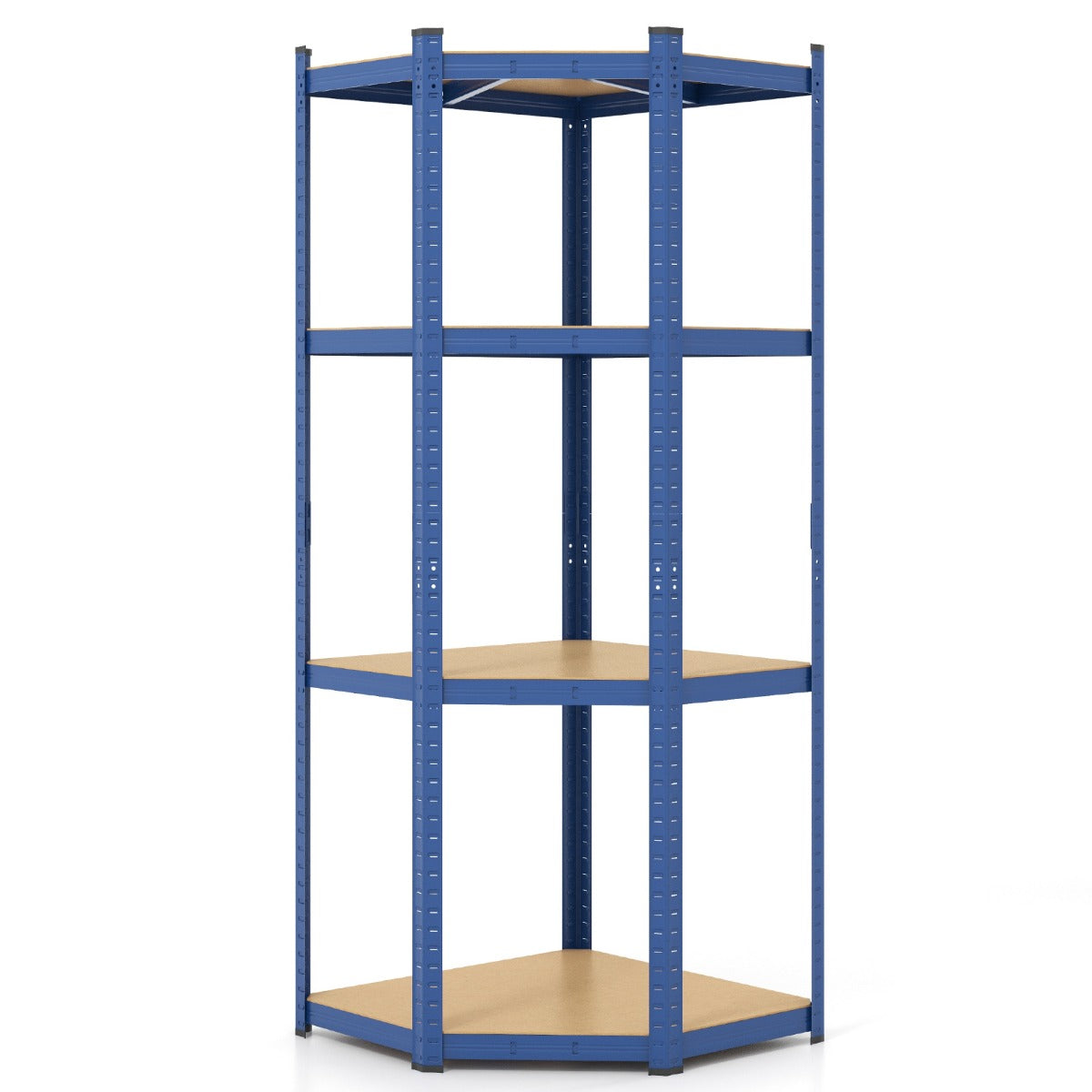 LIVSK Hoekplank met 4 Niveaus - Verstelbaar - Tot 720 kg Draagvermogen - Ruimtebesparend - Antislip - 100 x 80 x 180 cm - Zwart