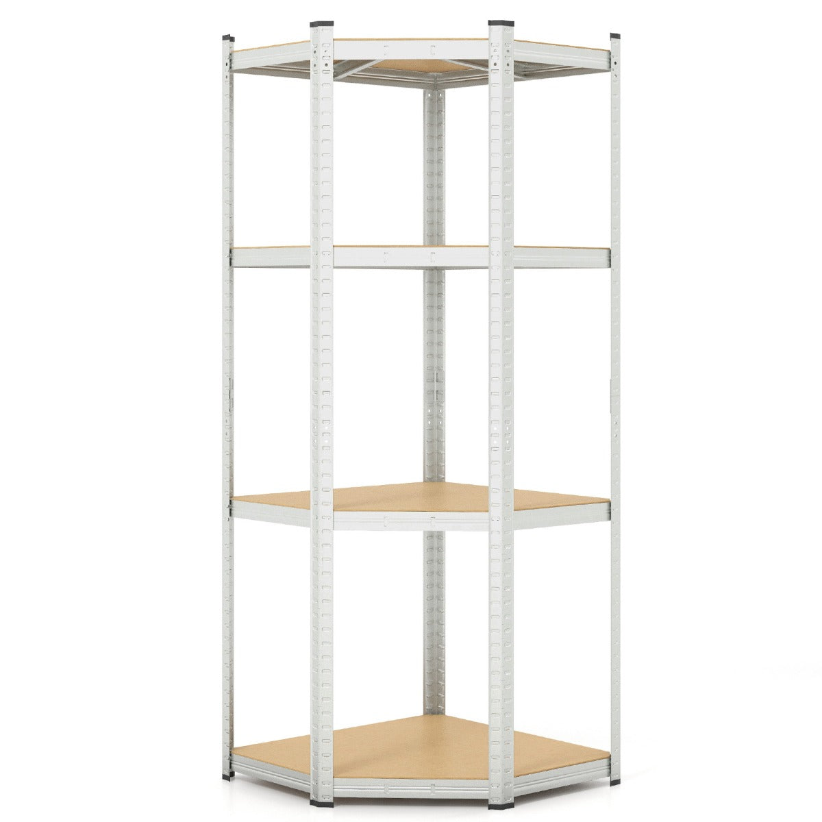 LIVSK Hoekplank met 4 Niveaus - Verstelbare Planken - Tot 180 kg per Plank - Ruimtebesparend Ontwerp - Eenvoudige Montage - Zwart