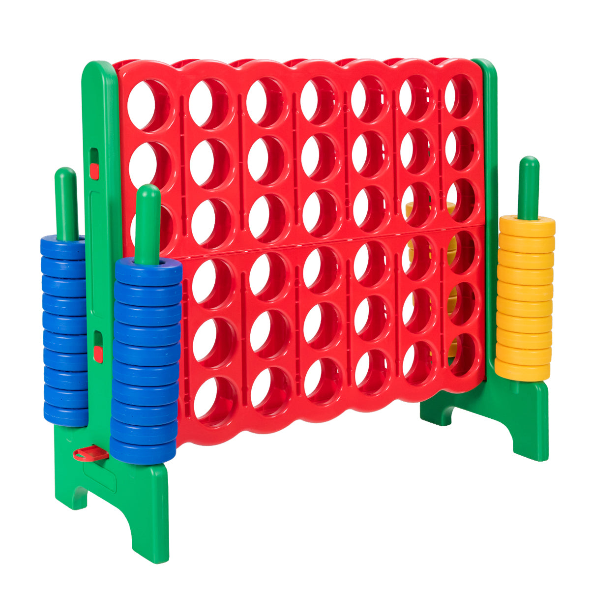 LIVSK Match 4-spelset - Voor Binnen en Buiten - Duurzaam en Lichtgewicht - 120 x 42 x 104 cm - Rood, Blauw, Geel, Groen