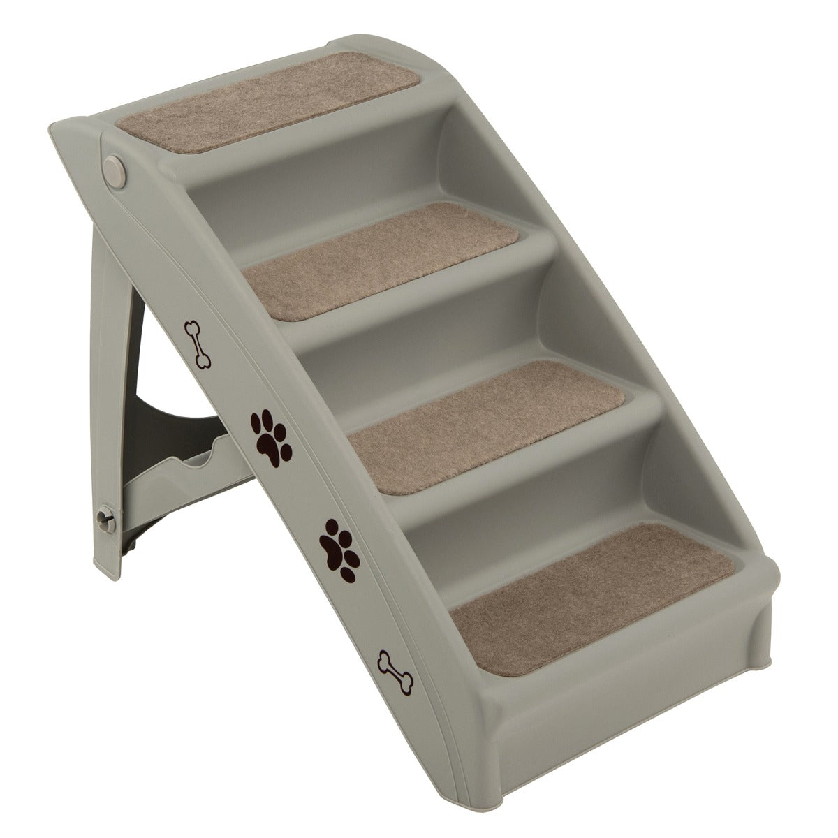 LIVSK Opvouwbare Huisdierentrap - Voor Kleine en Middelgrote Huisdieren - Stabiel en Veilig - Draagvermogen 60 kg - Grijs