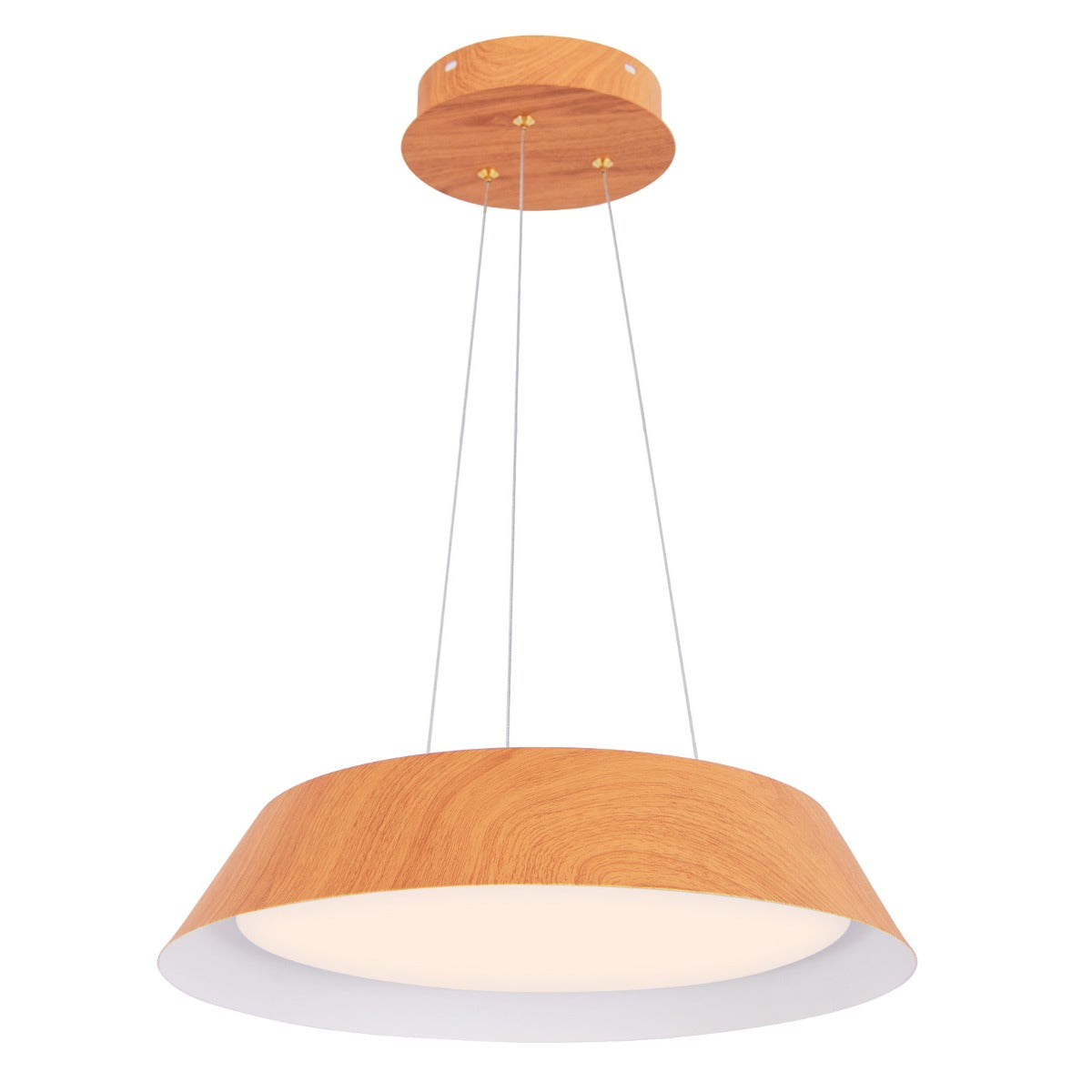LIVSK LED-Plafondlamp 40 cm - 21 W - Elegant Houtnerf Design - Warm Licht 3000 K - Eenvoudige Installatie - Natuurlijke