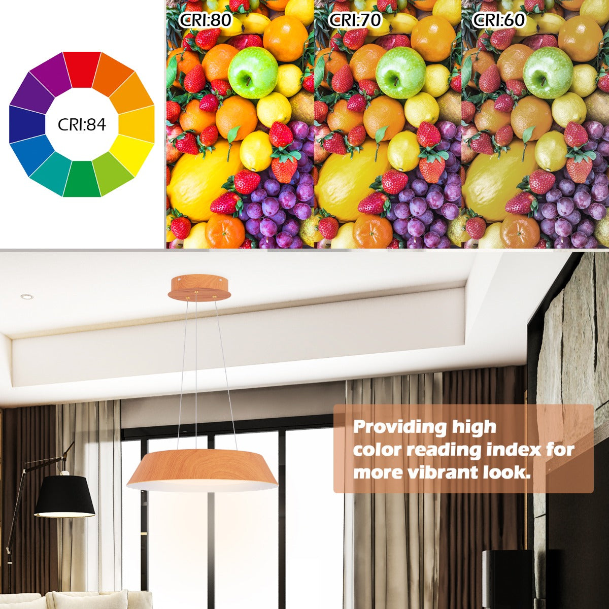 LIVSK LED-Plafondlamp 40 cm - 21 W - Elegant Houtnerf Design - Warm Licht 3000 K - Eenvoudige Installatie - Natuurlijke