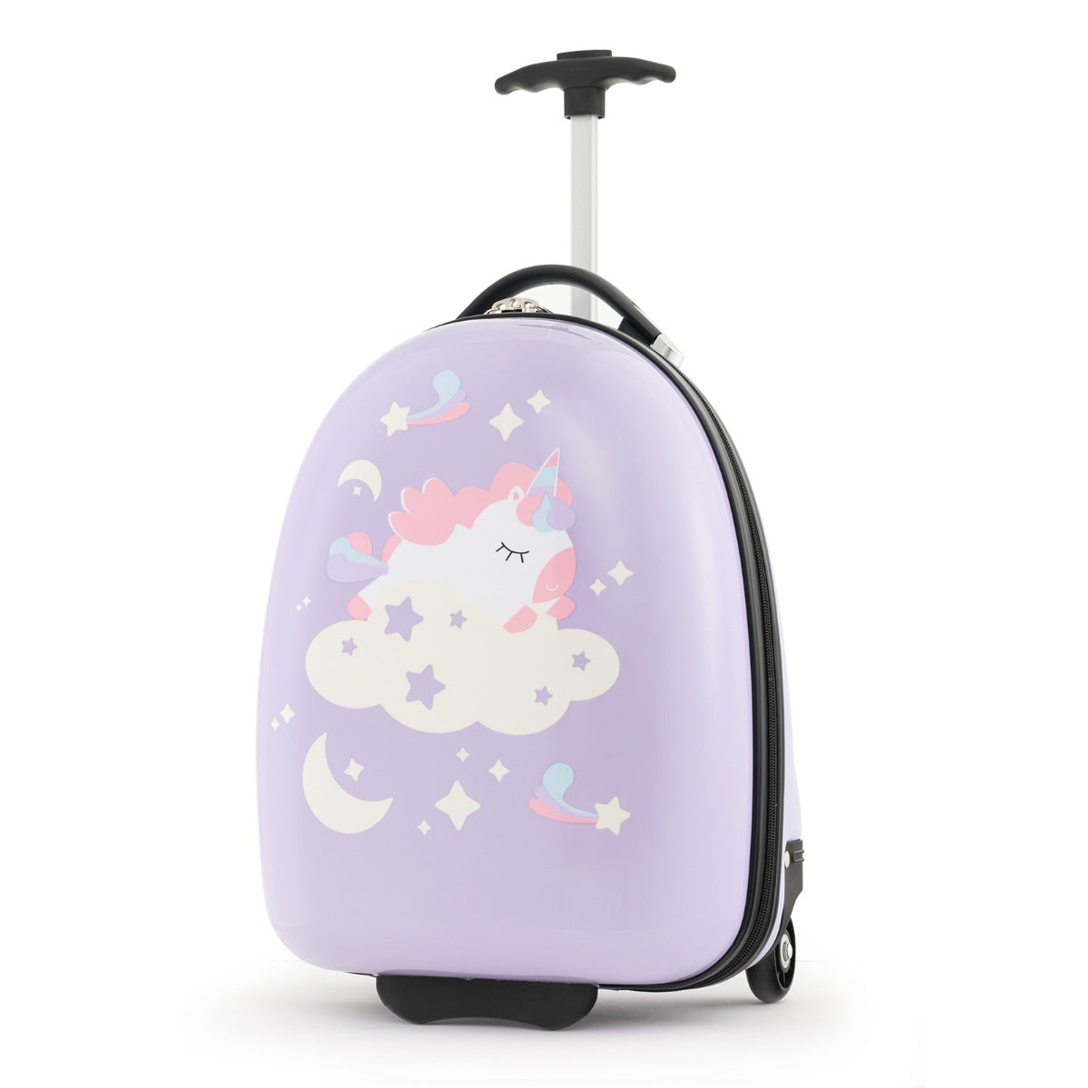 LIVSK Kinderhandbagage op Wielen - Lichtgewicht - 18 Liter - 2 Compartimenten - Luchtvaartmaatschappij Goedgekeurd - Paars
