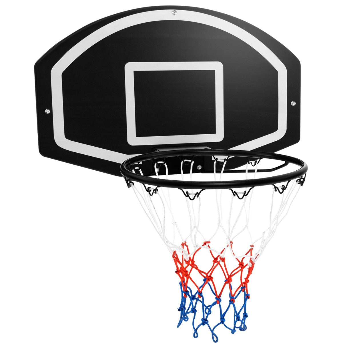 LIVSK Wandgemonteerde Basketbalringset - PE Bord 72 x 45,5 cm - Metalen Ring - Inclusief Accessoires - Voor Binnen en Buiten -