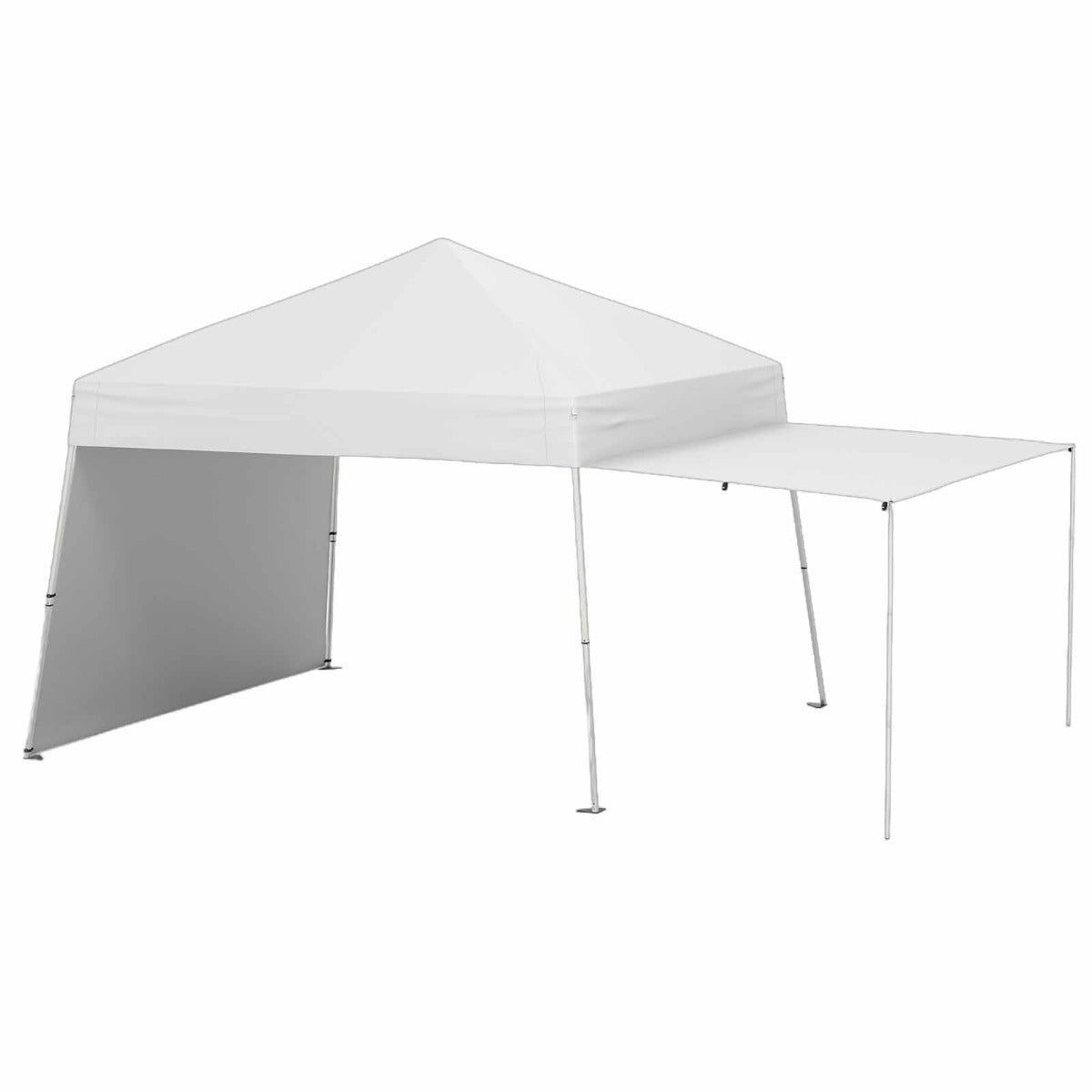 LIVSK Pop-up Paviljoen Tent met Zijwanden - Ruim Schaduwgebied 430 x 280 x 254/264 cm - Eenvoudig Op te Zet - Wit/Blauw