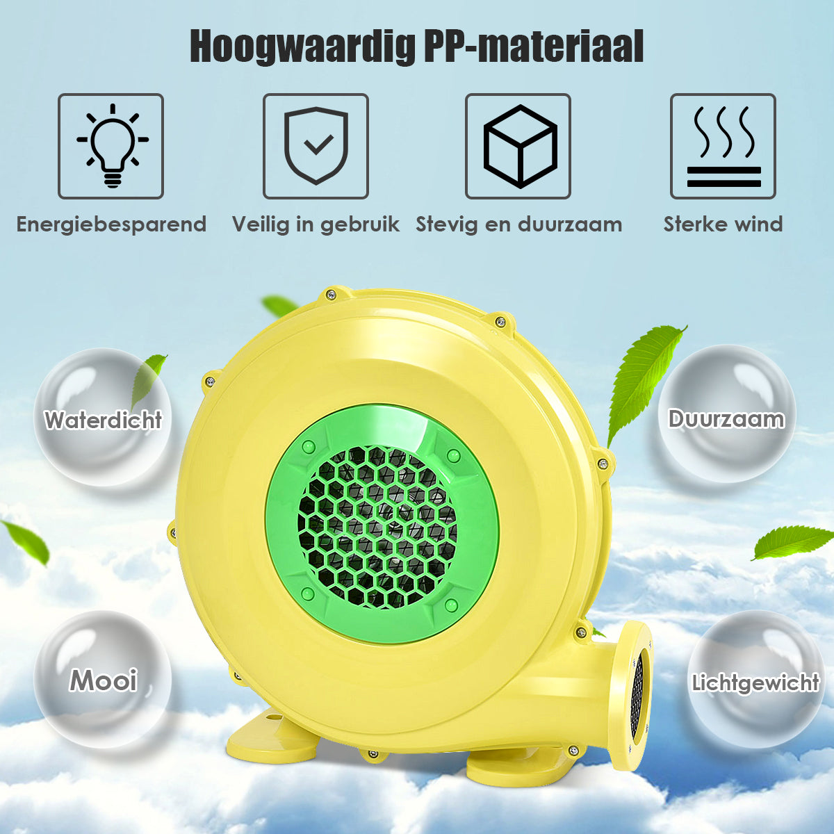 LIVSK Elektrische Blazer 450W - Voor Luchtbedden en Springkussens - Lichtgewicht met Handvat - Stabiele Basis - Zwart