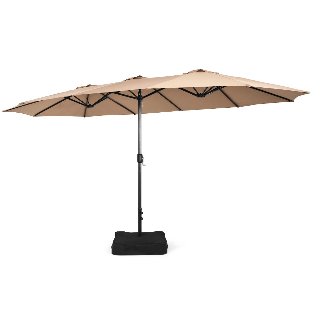 LIVSK Dubbelzijdige Parasol met Standaard - Royaal Schaduwoppervlak 451,5 cm - Metalen Frame - Gebruiksvriendelijk -