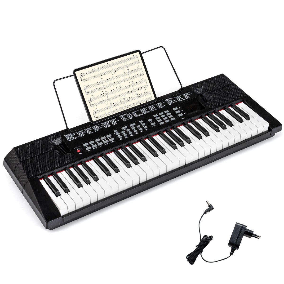 Livsk costway 54 toetsen piano keyboard voor beginners elektronisch keyboard met 200 ritmes en 200 klankkleuren