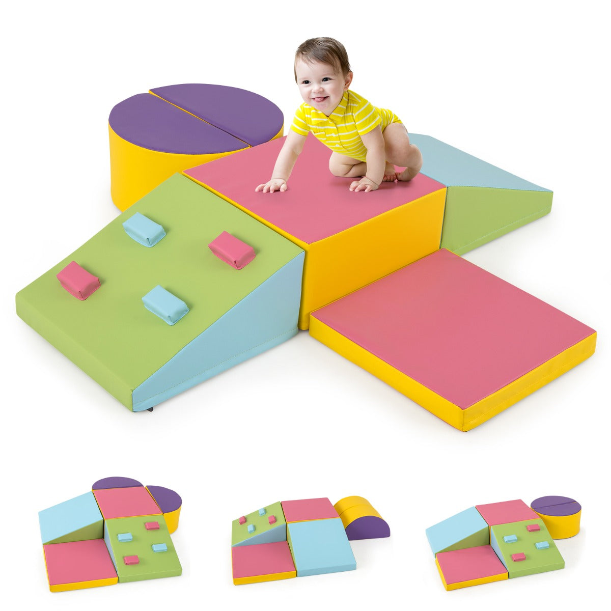 LIVSK 6-delige Schuimklimblokken Set - Indoor Speelgoed - Zacht en Duurzaam - Educatief voor Peuters - Multicolor