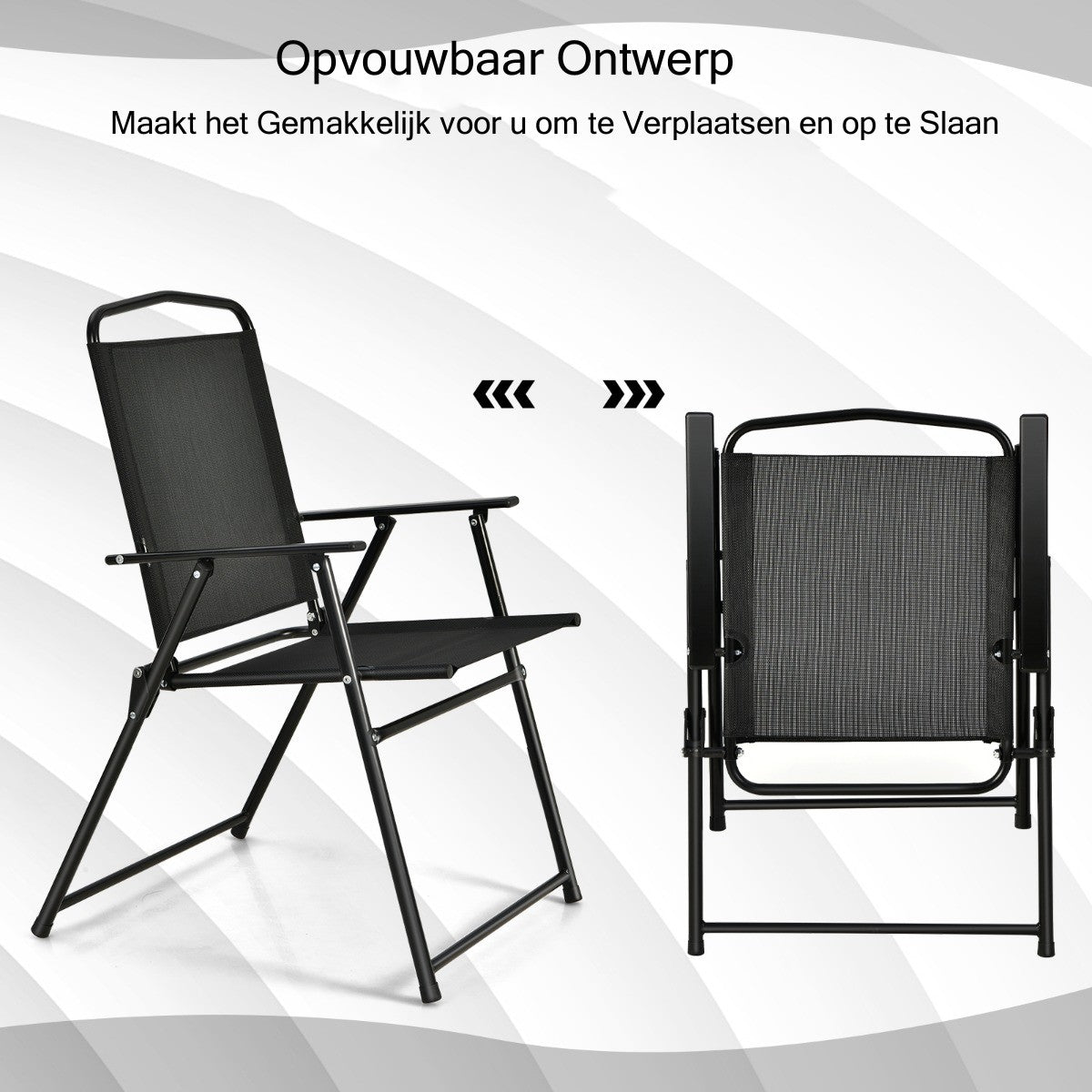LIVSK 6-delige Patio Tafel en Stoel Set - Ergonomische Klapstoelen met Armleuningen - Gehard Glazen Salontafel - Paraplu - Grijs