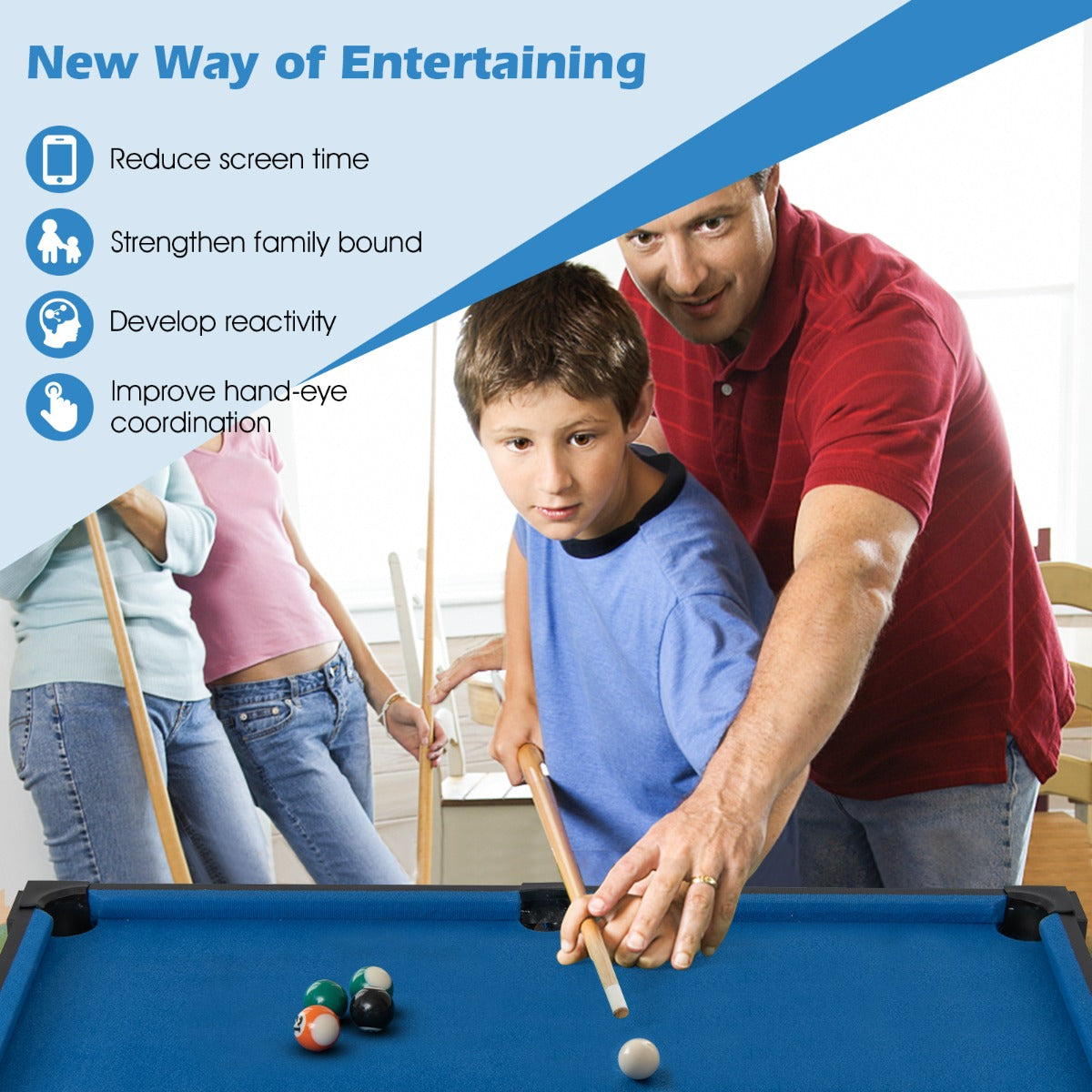 LIVSK 6-in-1 multigametafel - Biljart, tafeltennis, hockey, bowling, shuffleboard, basketbal - Ruimtebesparend - Multicolour