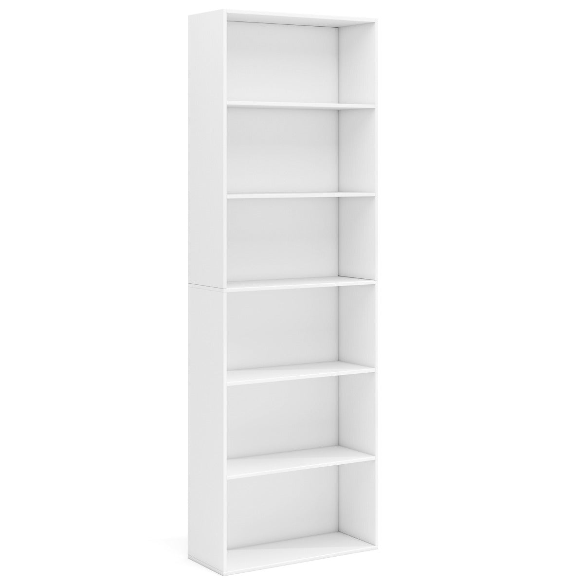 Livsk costway 6 laags open rek 178 cm hoog opbergrek eigentijdse vrijstaande displaystandaard wit 1 1