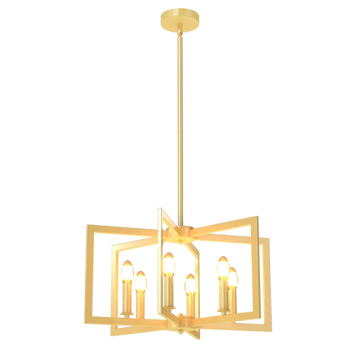 Livsk costway 6 lichts hanglamp moderne geometrische hanglamp industriele metalen hanglamp