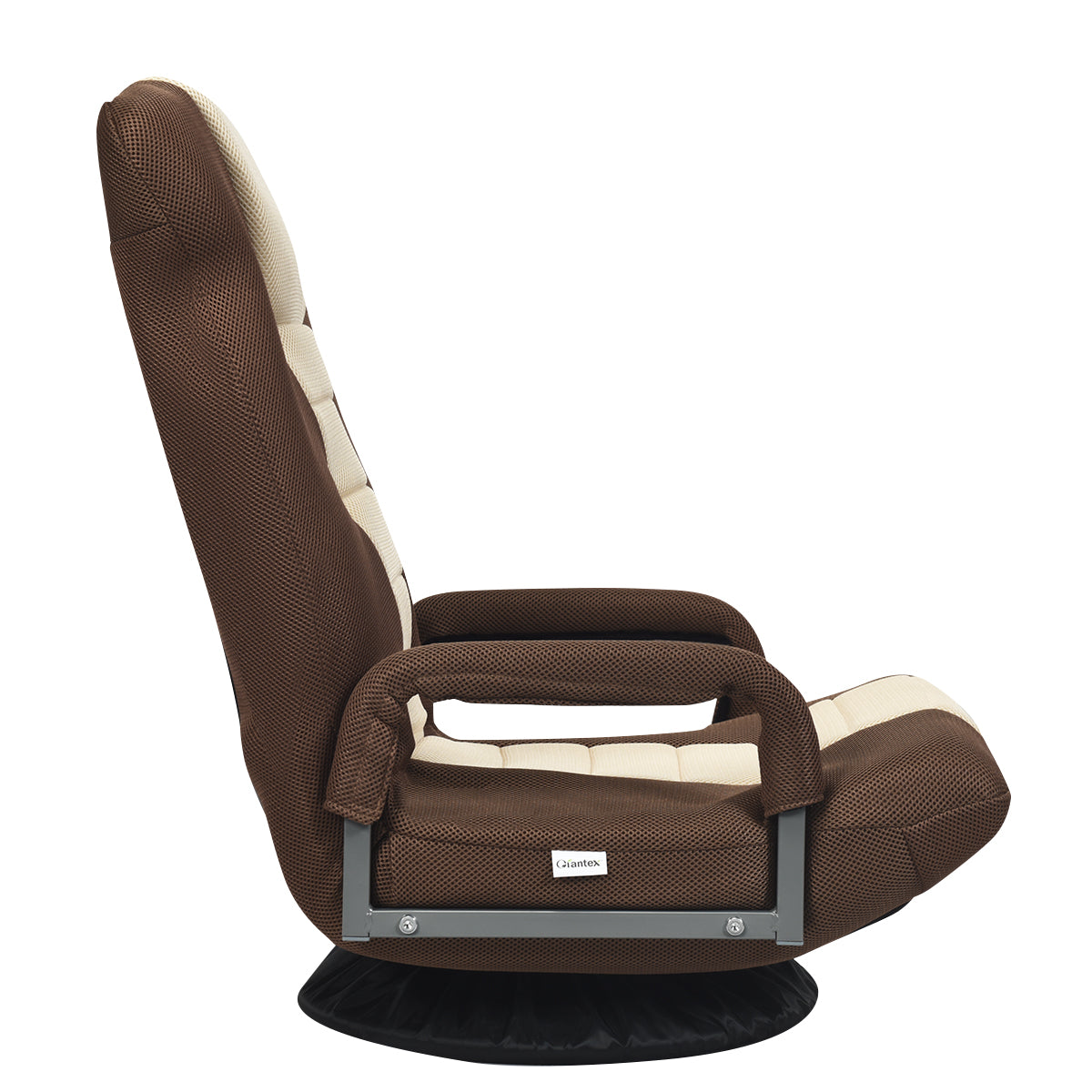 Livsk costway 6 standen verstelbare vloerstoel draaibare vloerstoel gamestoel meditatiestoel 61 87 x 55 x 75 cm beige bruin 1 1