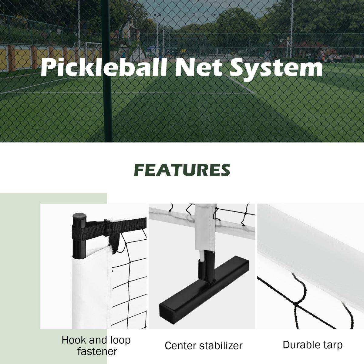 LIVSK Pickleball-Netstandaard - Officiële Afmetingen - Duurzaam Metaal en PE - Inclusief Draagtas - 670 x 71 x 92 cm - Zwart