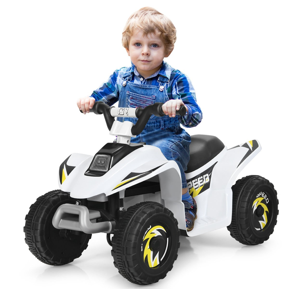 LIVSK Elektrische Quad ATV voor Peuters - Batterij Aangedreven - Vooruit/Achteruit - Slijtvaste Wielen - Tot 30 kg - Wit