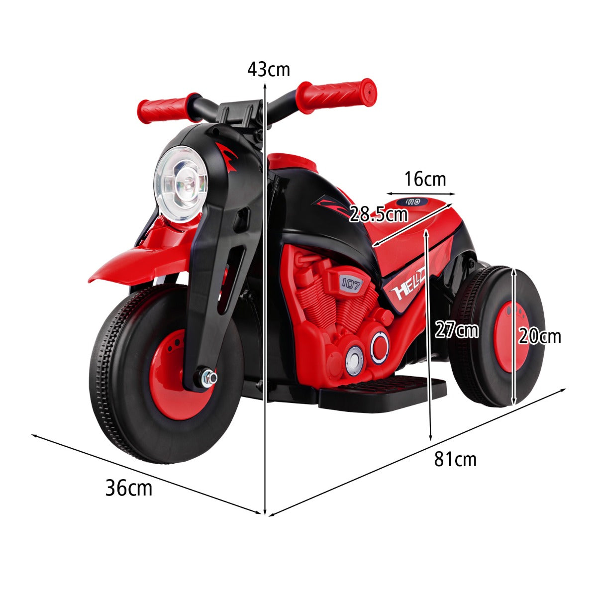 LIVSK Elektrische Kindermotorfiets met Bellenmaker - Muziekschakelaar - LED-koplamp - Voor Kinderen vanaf 3 Jaar - Rood