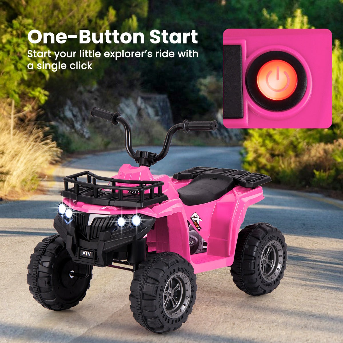 Livsk costway 6v elektrische quad voor kinderen met vooruit en achteruitfunctie roze 6 1
