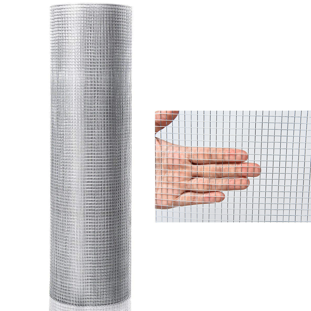 LIVSK Volièregaas - Gegalvaniseerd 23-maats Staaldraad - Flexibel & Draagbaar - Veilige Maasgrootte 7 mm - 120 x 15 m - Zilver