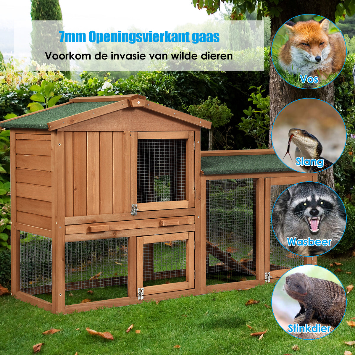 LIVSK Volièregaas - Gegalvaniseerd 23-maats Staaldraad - Flexibel & Draagbaar - Veilige Maasgrootte 7 mm - 120 x 15 m - Zilver