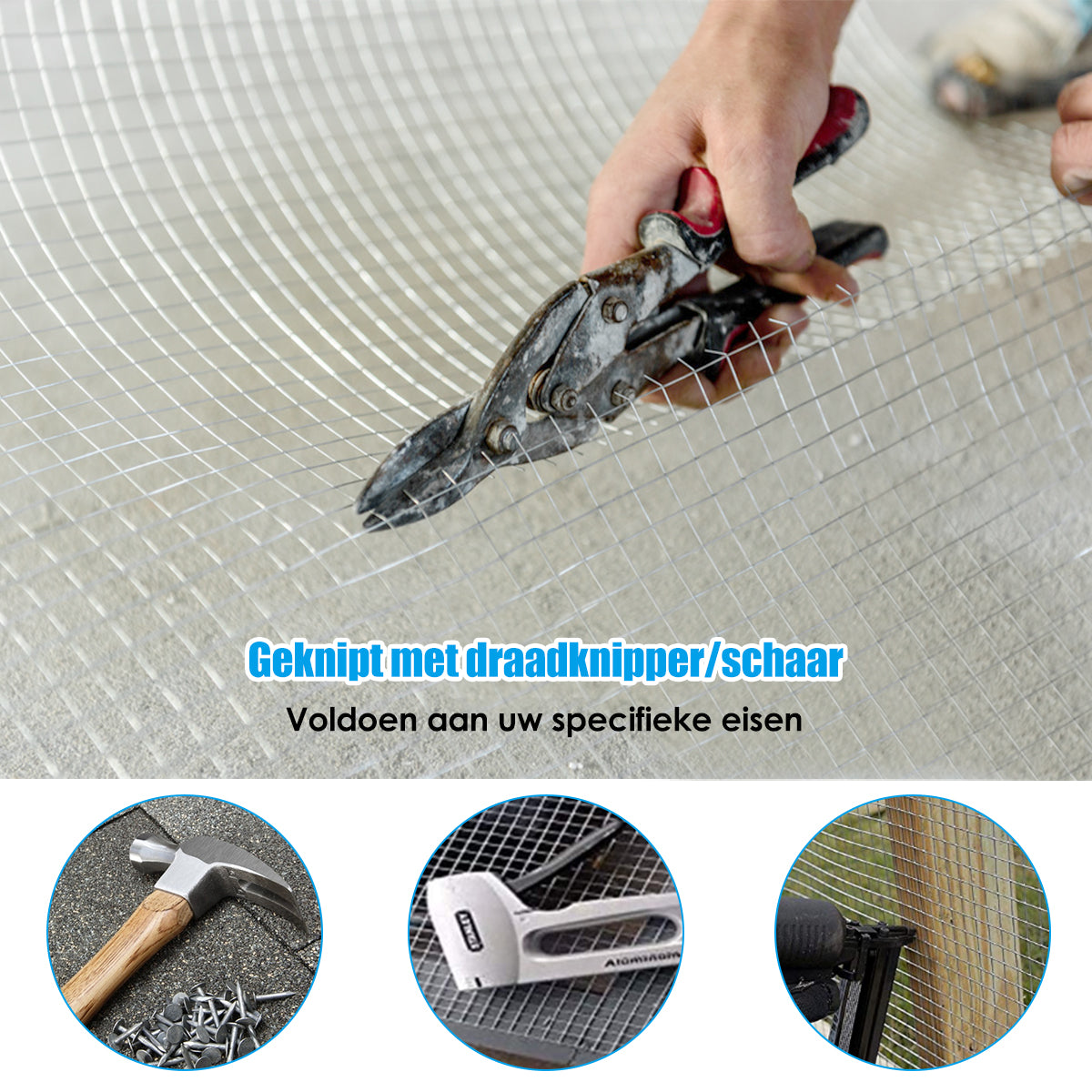 LIVSK Volièregaas - Gegalvaniseerd 23-maats Staaldraad - Flexibel & Draagbaar - Veilige Maasgrootte 7 mm - 120 x 15 m - Zilver