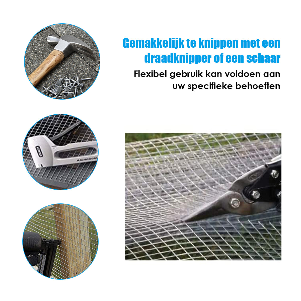 LIVSK Gegalvaniseerd Aluminium Kippengaas - Roestbestendig - Flexibel en Draagbaar - 7 mm Gaasgaten - 1 m x 15 m - Zilver