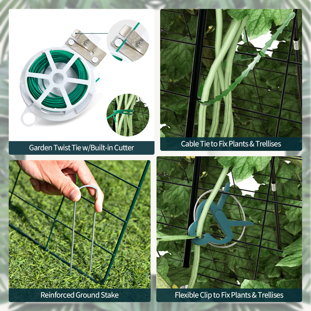 LIVSK Tuinkomkommer Trellis Set - 8 Hekwerken - A-vormig of Rechthoekig - Inclusief Accessoires - 122 x 86 cm - Groen