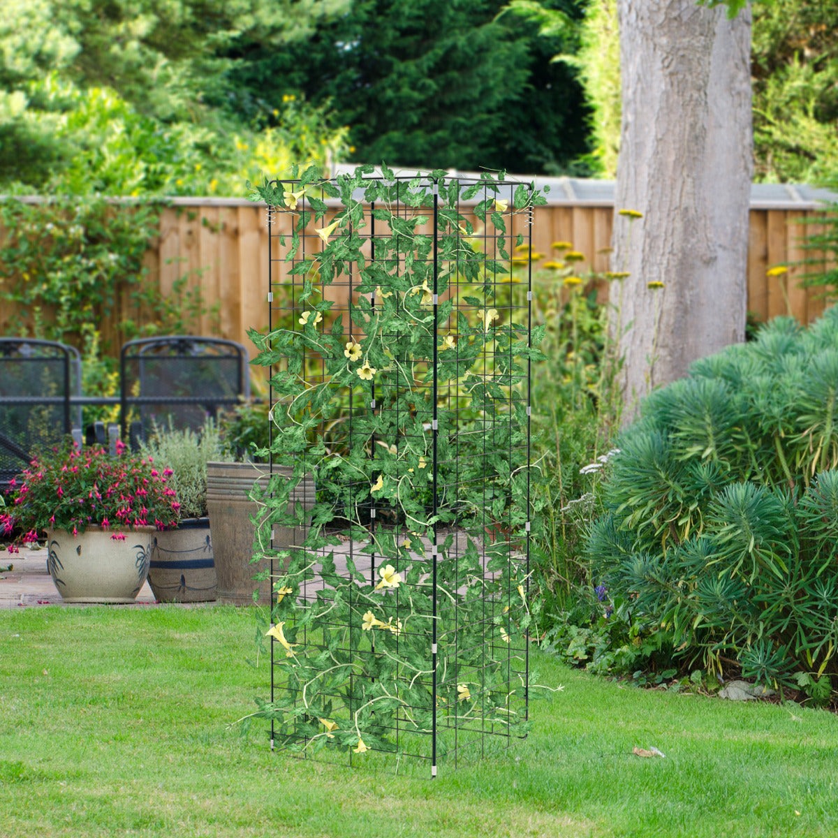 LIVSK Tuinkomkommer Trellis Set - 8 Hekwerken - A-vormig of Rechthoekig - Inclusief Accessoires - 122 x 86 cm - Groen