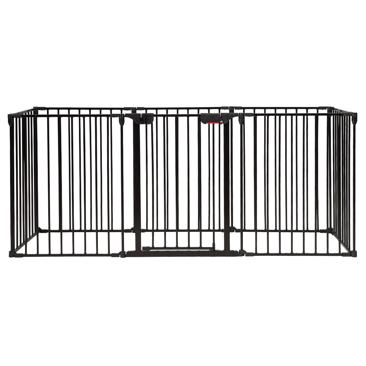 LIVSK Inklapbaar Hondenhek - Vrije Vormaanpassing - Stevige Stalen Buizen - Eenvoudig te Monteren - 122 x 118 x 74 cm - Zwart