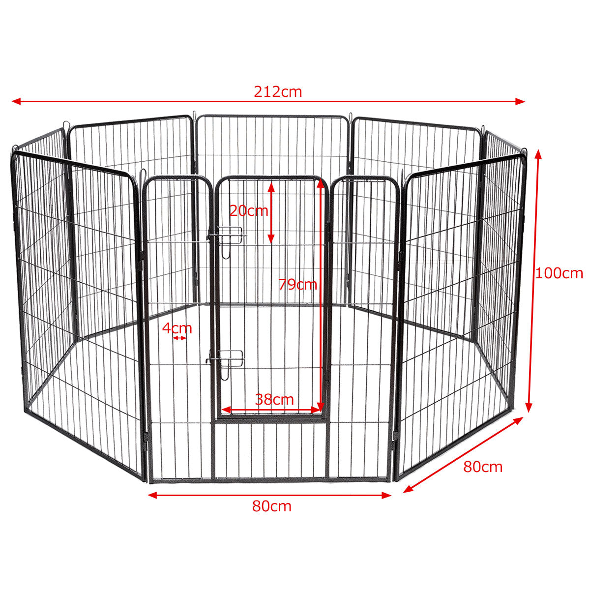 LIVSK Opvouwbare Dierenbox - 8 Delige Flexibele Puppy Box - Draagbaar en Veilig - Duurzaam IJzer - Zwart