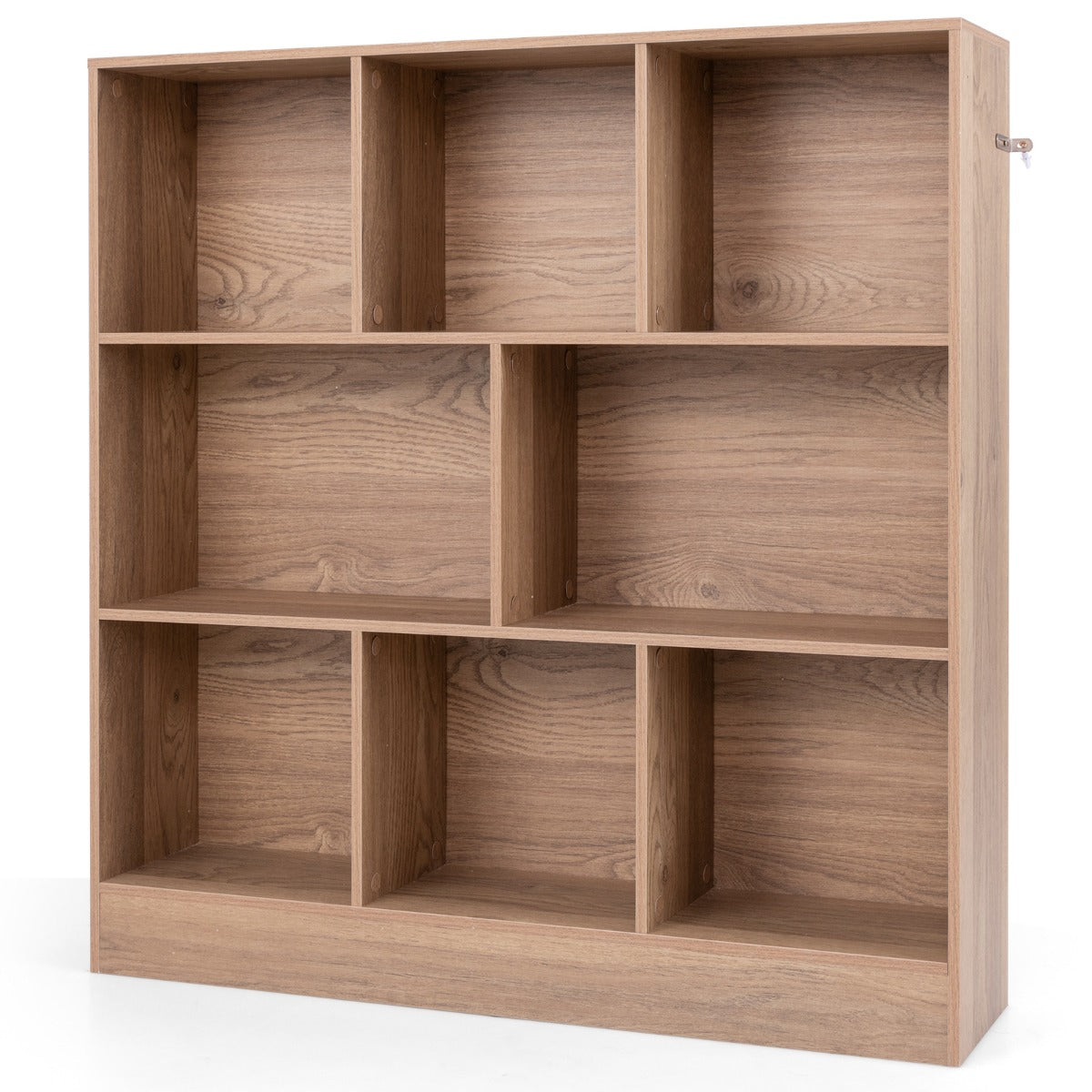 LIVSK Boekenkast met 8 Vakken - 3 Niveaus - Duurzaam MDF - Veilig met Anti-Kantelsets - Totale Draagvermogen 160 kg -