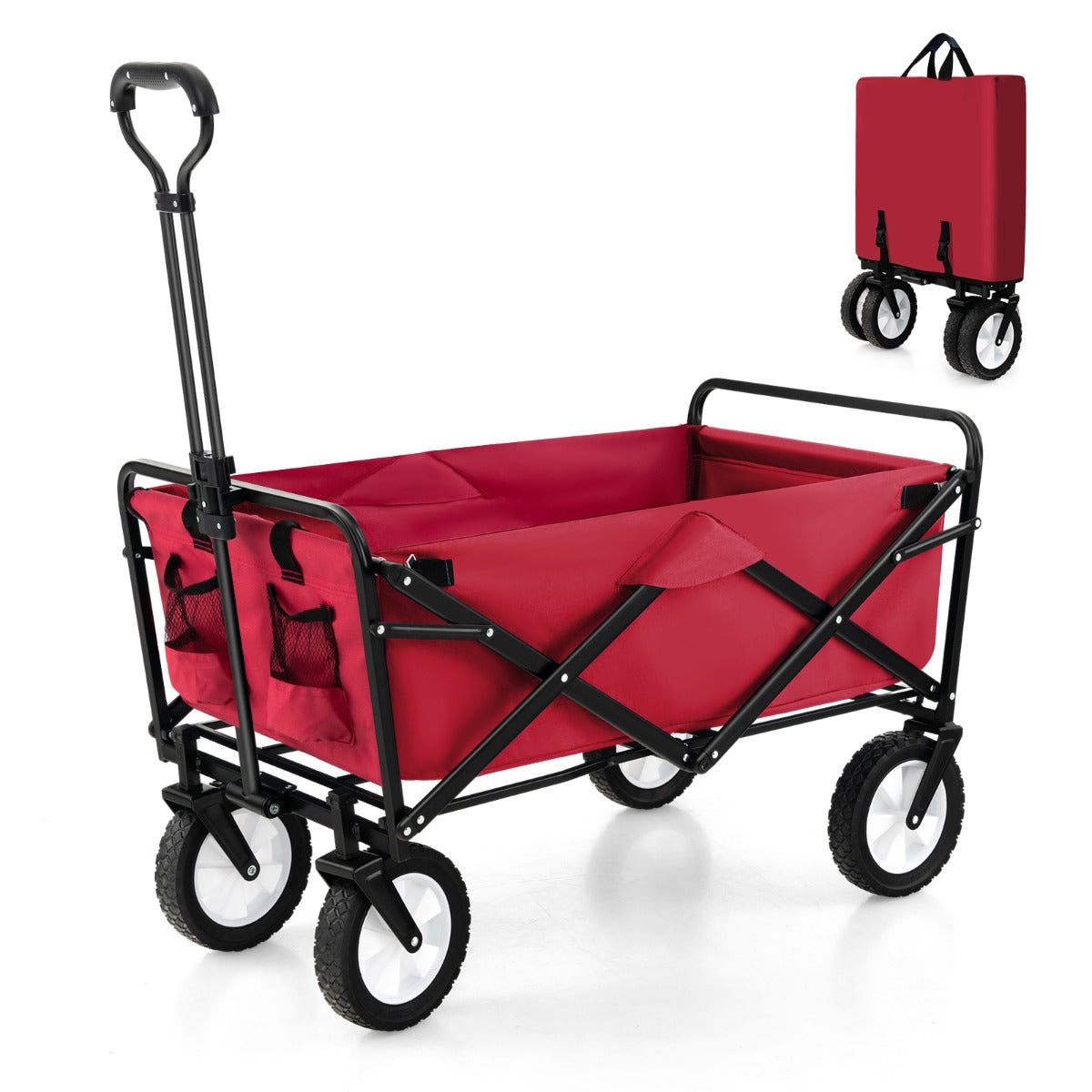 LIVSK Opvouwbare Trolley - 68 kg Draagvermogen - Verstelbare Handgreep - 82L Capaciteit - Stille Wielen - Marineblauw