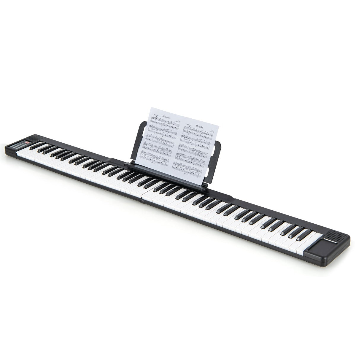 LIVSK Opvouwbaar Elektronisch Keyboard - 88 Gevoelige Toetsen - Bluetooth MIDI - 128 Geluiden en Ritmes - Draagtas - Zwart + Wit