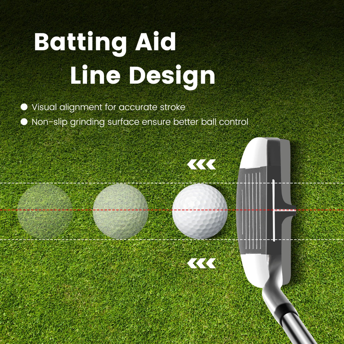 LIVSK Golfchipper voor Rechtshandigen - Roestvrijstalen Kop - Antislip Handgreep - 72° Lichthoek - Verbeter je Korte Spel - Zilver