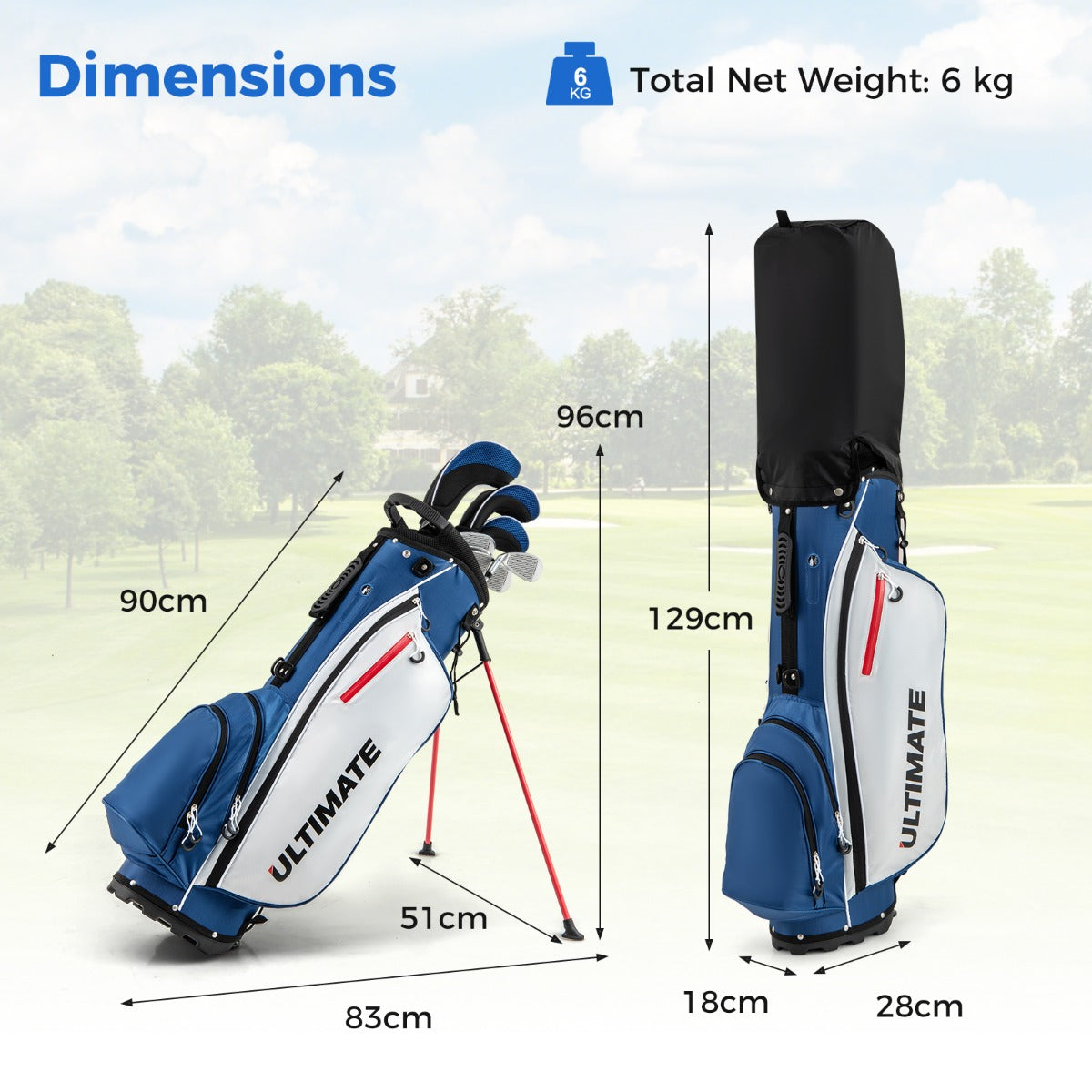 LIVSK Complete Golfclubset voor Heren - 9-delig met Gelegeerde Driver en Standbag - Voor Beginners en Ervaren Golfers - Zwart