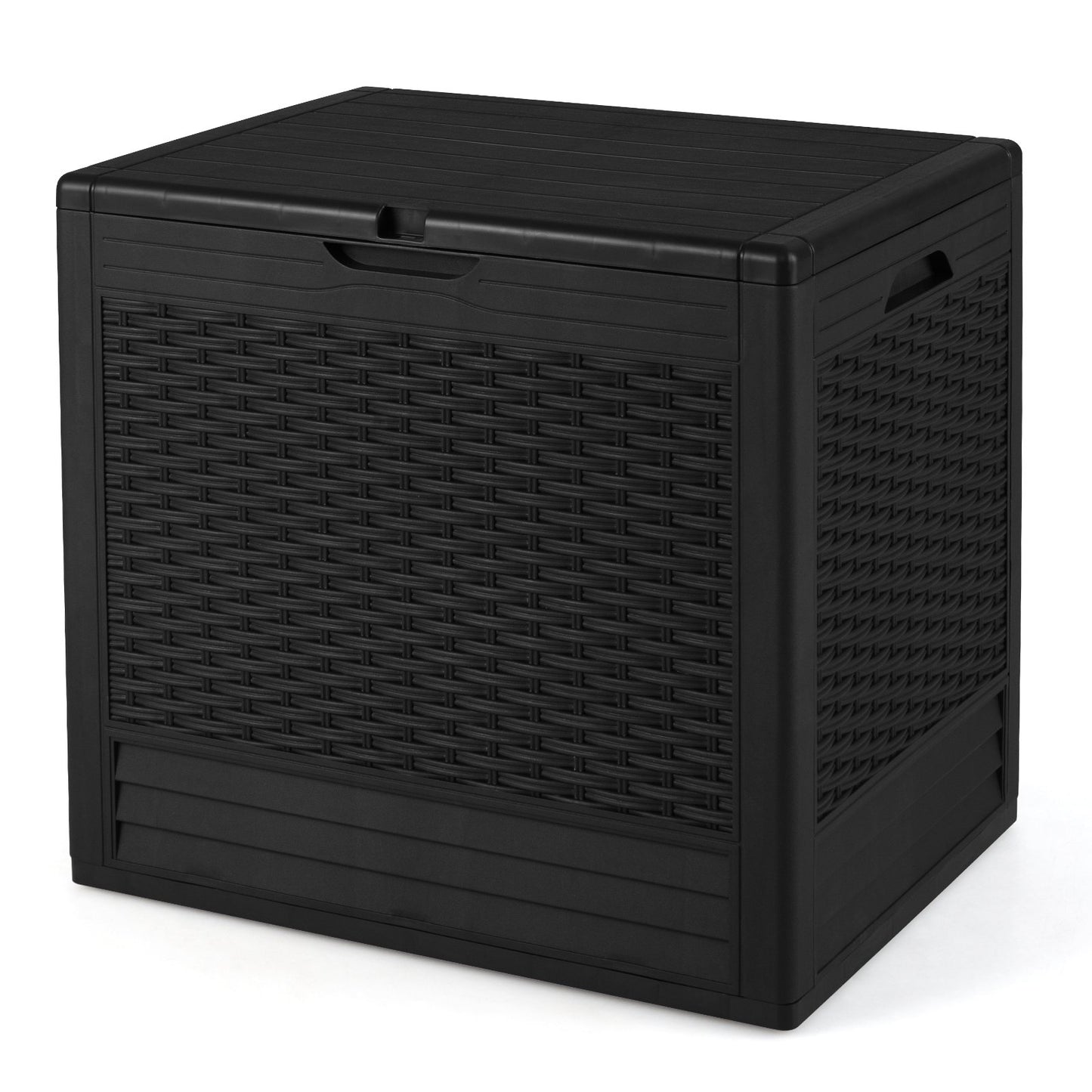 LIVSK Outdoor-opbergbox - 96 L Capaciteit - Weerbestendig PP - Afsluitbaar Deksel - Veelzijdig als Bijzettafel - Zwart