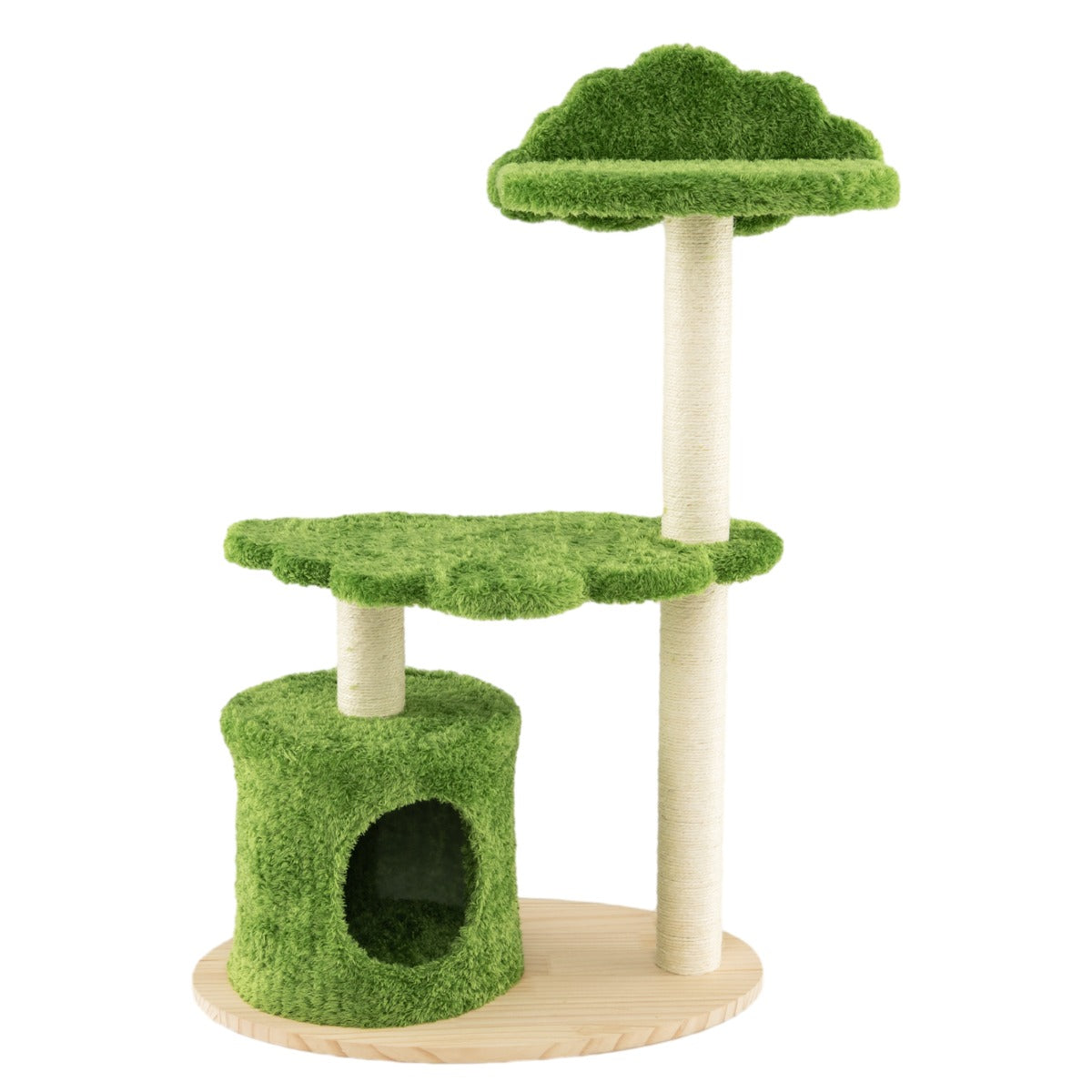 LIVSK Schattige Kattenboom met Krabpalen - Draaibaar Platform - Comfortabel Appartement - Stevige Grenenhouten Basis - 60 x 40 x