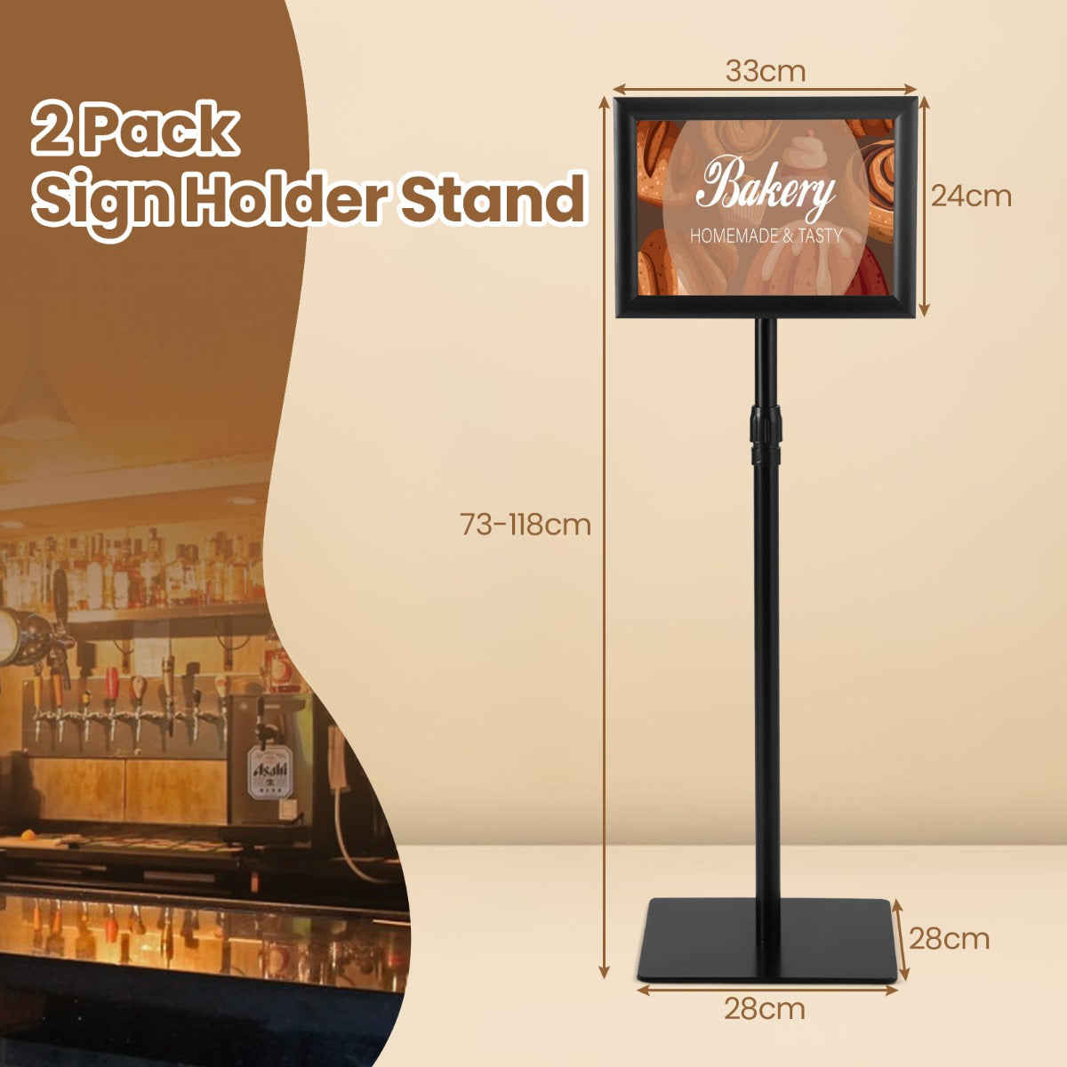 Livsk costway a4 informatiestand 2 delige set verticale displaystandaards 1 1