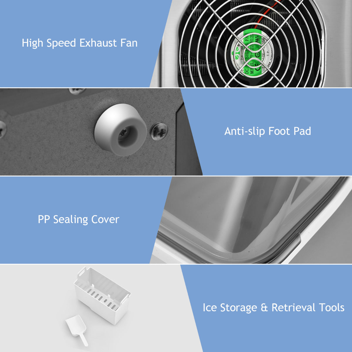 LIVSK Aanrecht Ijsmachine - Automatische 18 kg/dag - 24 IJsblokjes in 15 Min - Zelfreinigend - LCD Bediening - Zilver