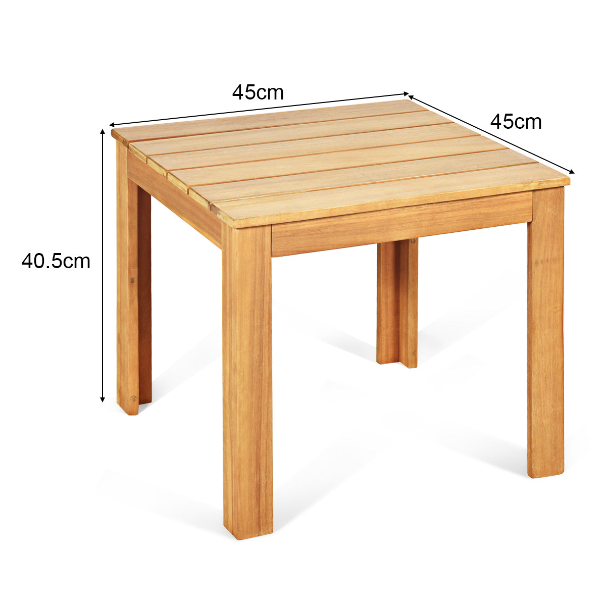 LIVSK Bijzettafel van Massief Acaciahout - FSC-gecertificeerd - Waterdicht en Krasbestendig - Voor Binnen & Buiten - 45 x 45 x 41