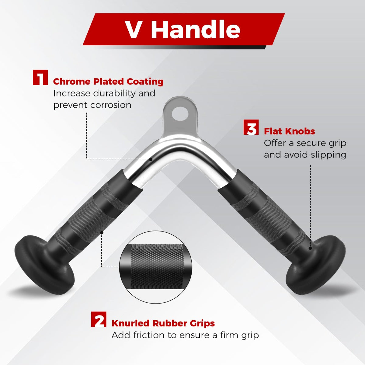 LIVSK Kabelmachine Accessoireset - V-Vormige Handgreep - Dubbele D-Handgreep - Triceps Touw - Duurzaam en Ergonomisch - Zwart +