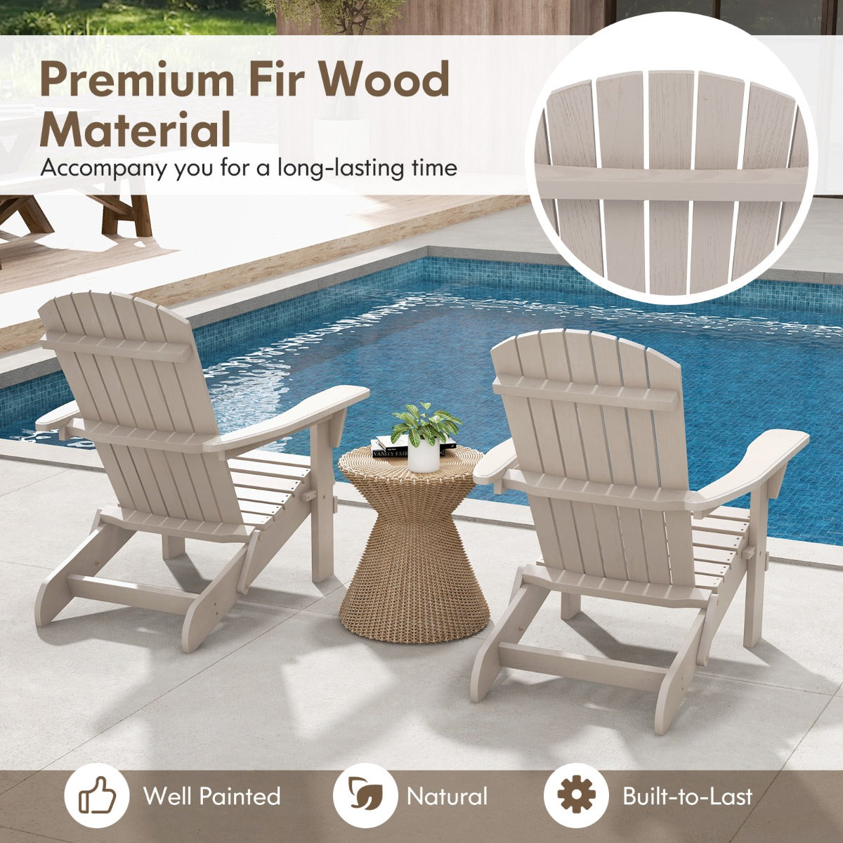 Livsk costway adirondack stoel opvouwbaar adirondack stoel van hout tuinstoel met hoge rugleuning grijs 5