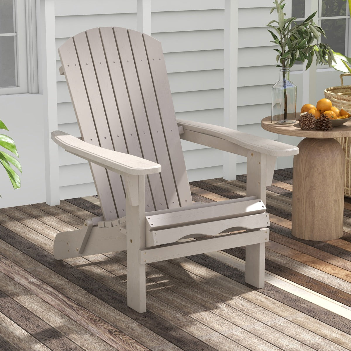 Livsk costway adirondack stoel opvouwbaar adirondack stoel van hout tuinstoel met hoge rugleuning grijs 6